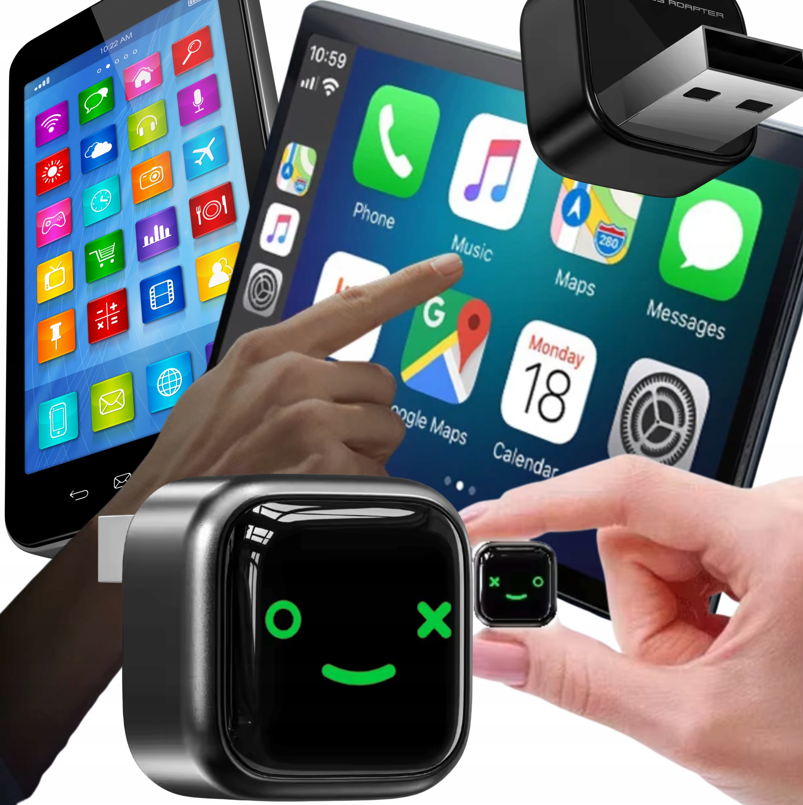 Adapter Samochodowy Bluetooth Apple Carplay Android Wifi Bezprzewodowy