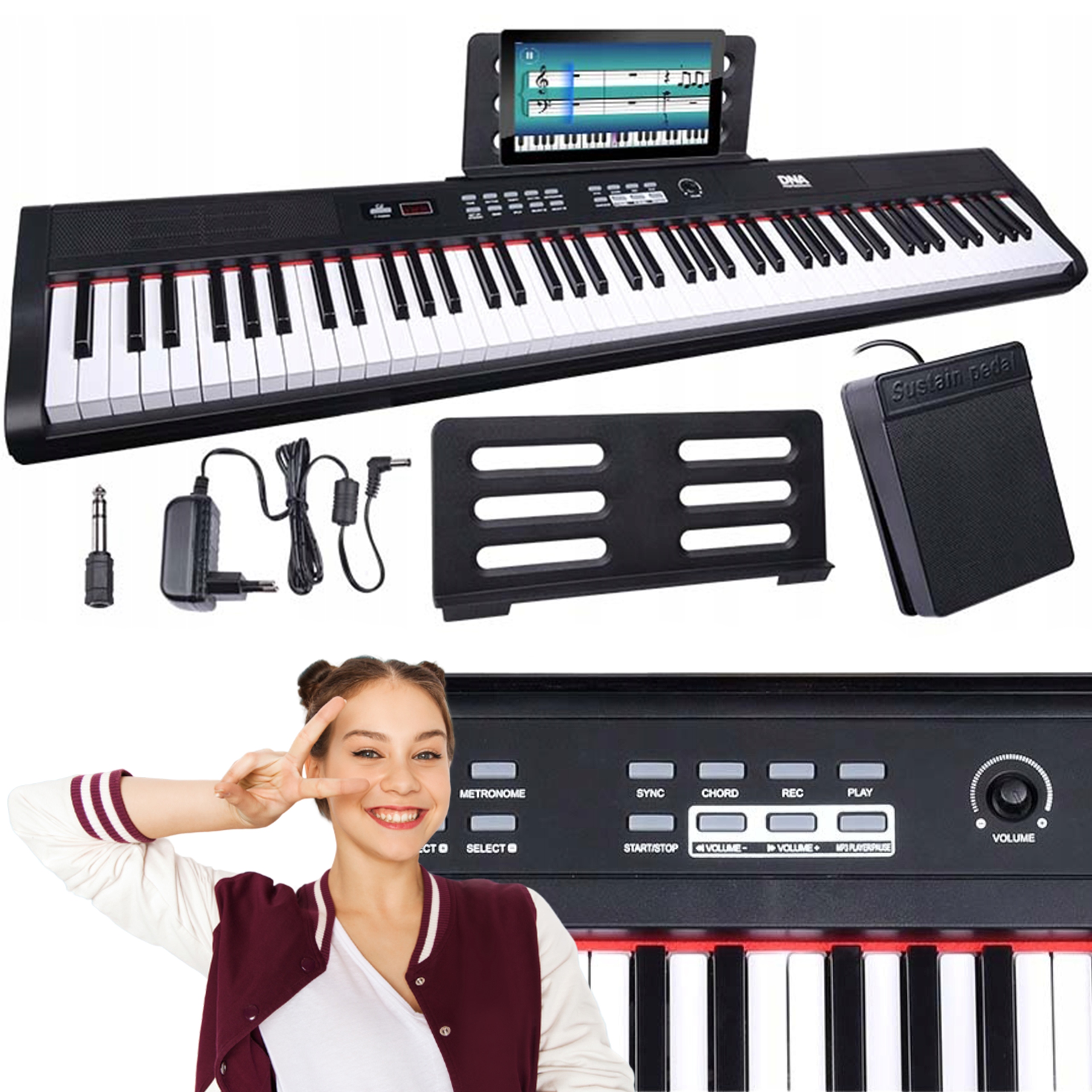 Dna Pp 88 Digitální Piano, Plnohodnotná Klávesnice Pro Výuku Hry, 88 Kláves