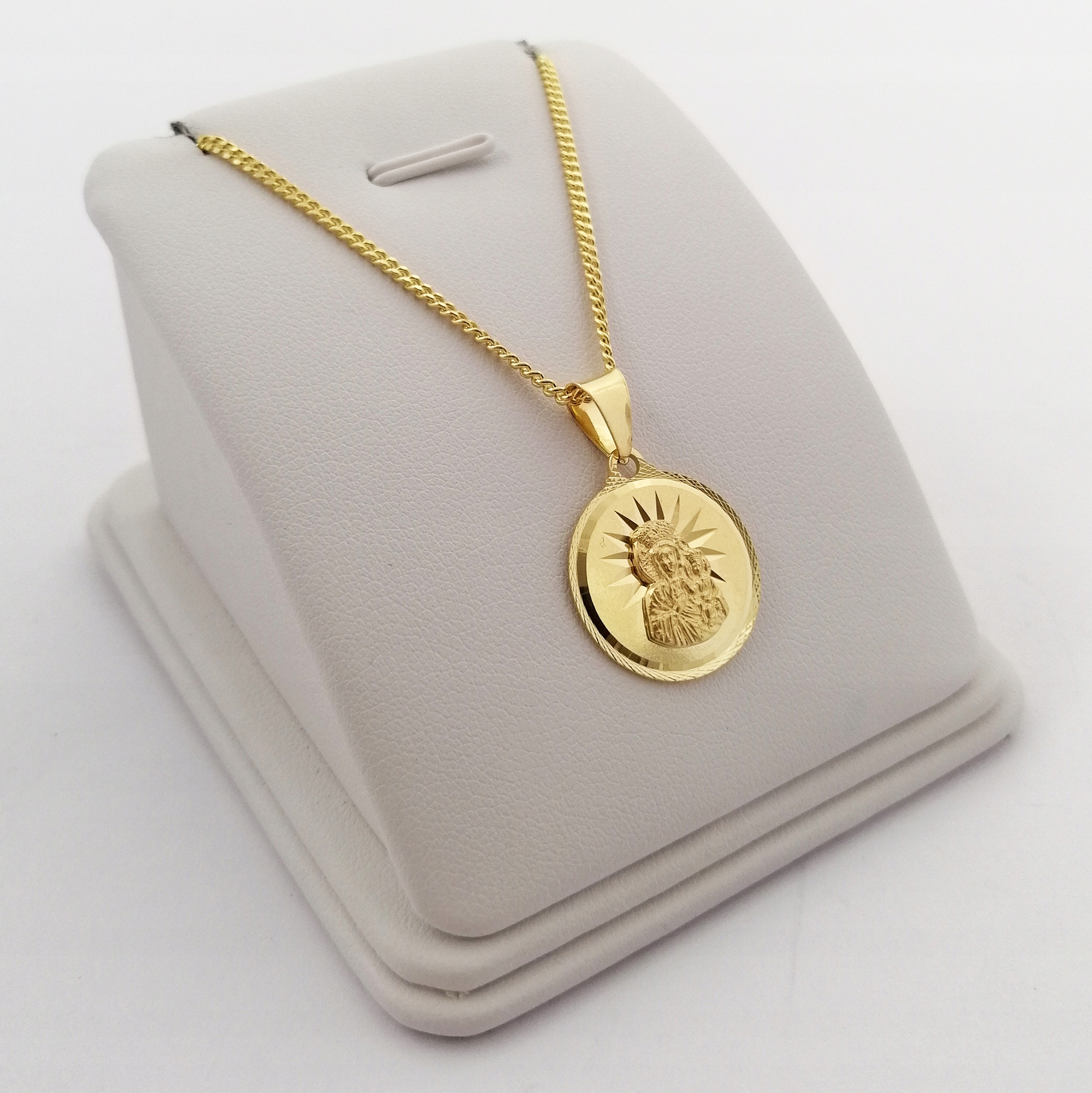 ZŁOTY ŁAŃCUSZEK + MEDALIK MATKA BOSKA CZĘSTOCHOWSKA 925 + GRAWER NA KOMUNIĘ EAN (GTIN) 5905935507660