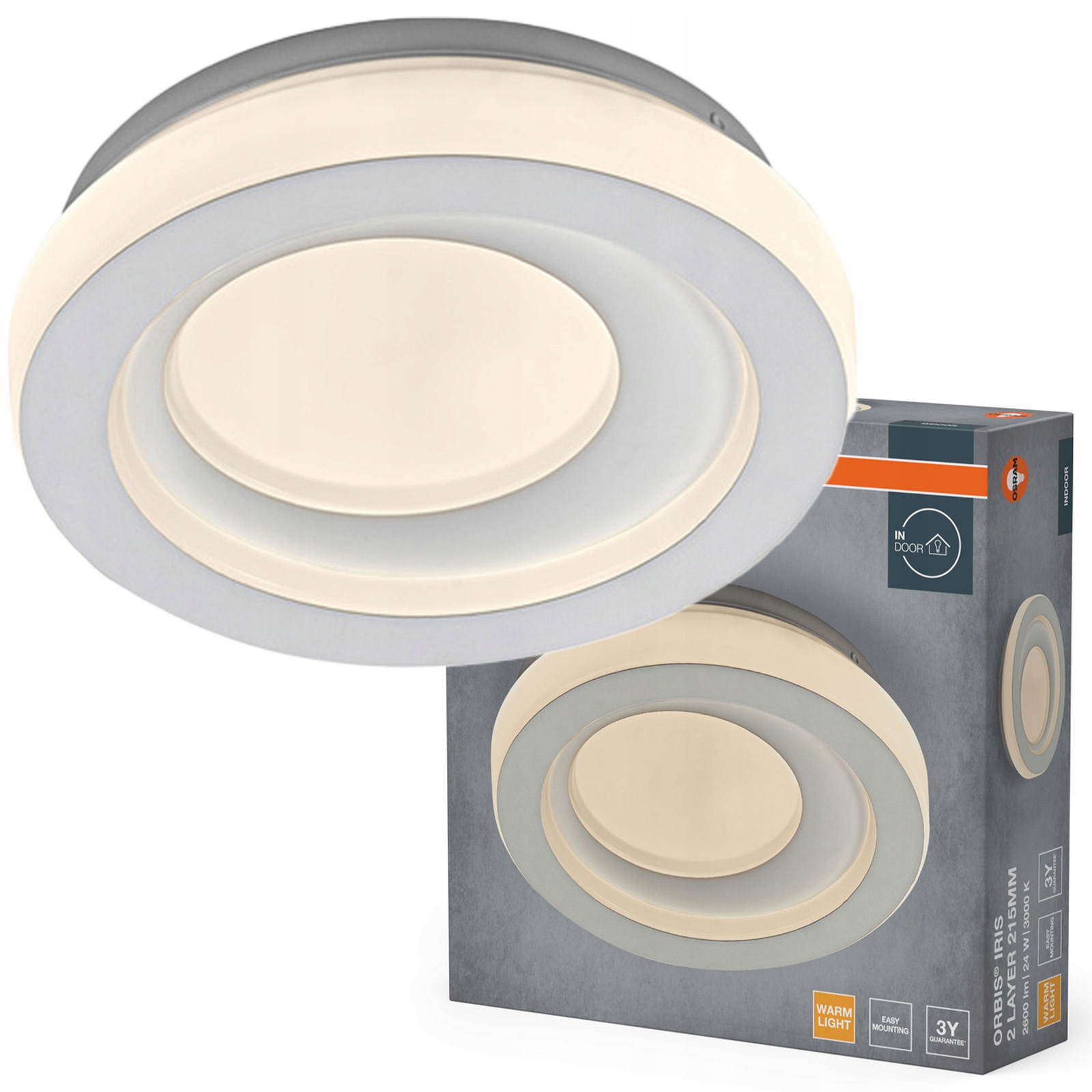 Stropní Svítidlo Led nástěnné svítidlo 24W 1000lm 3000K Teplá bílá Orbis Osram