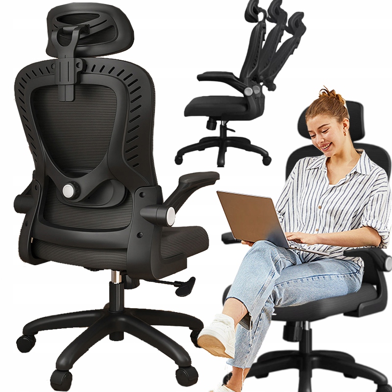 FOTEL BIUROWY ERGONOMICZNY OBROTOWY DO POKOJU BIURA KRZESŁO BIUROWE