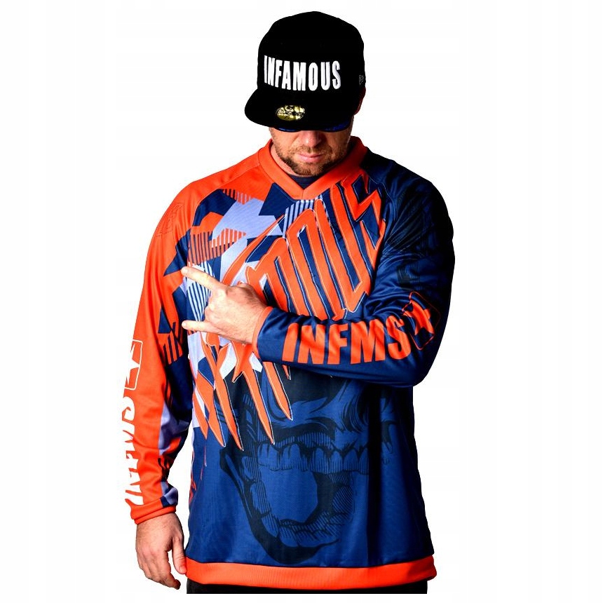 Bluza męska jersey INFMS The Infamous Team INFAMOUS niebieska XL dirt bike