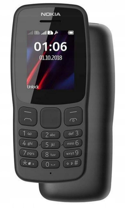 Telefon komórkowy Nokia 106 2018 4 Mb 4 Mb 3G czarny Stan Fabryczny