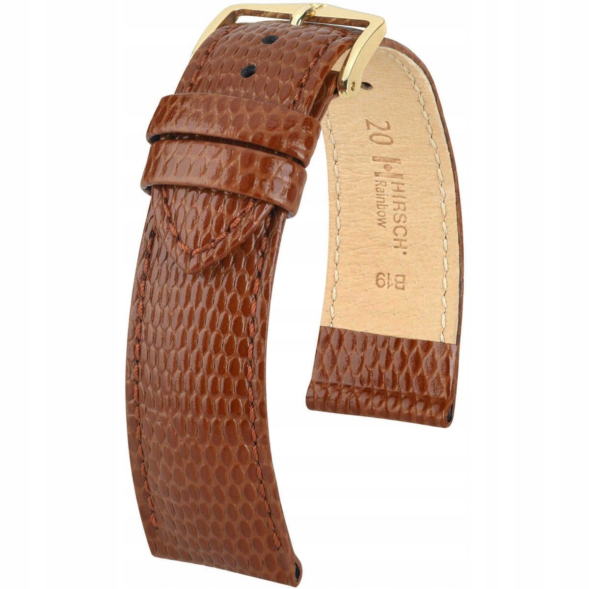 Světle hnědý kožený opasek 14 mm Hirsch Rainbow