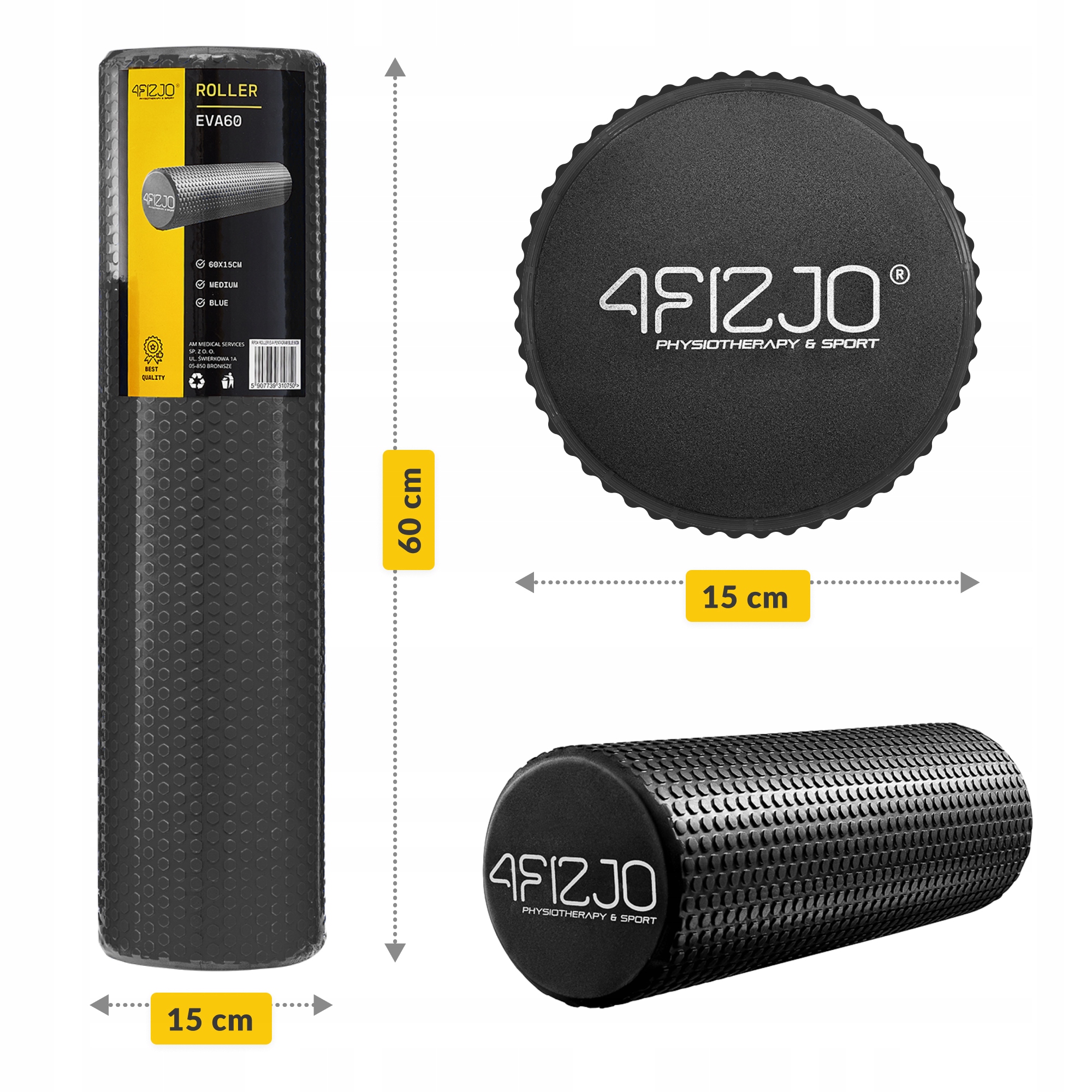 WAŁEK DO MASAŻU Z MINI WYPUSTKAMI ROLLER 60CM Marka 4FIZJO