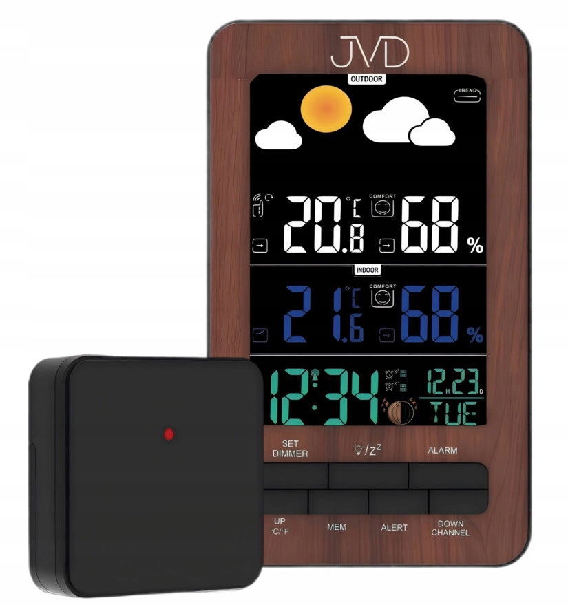 Meteostanice Jvd RB6687.2 Sonda Alarmy Počasí Teplota Vlhkost Trendy
