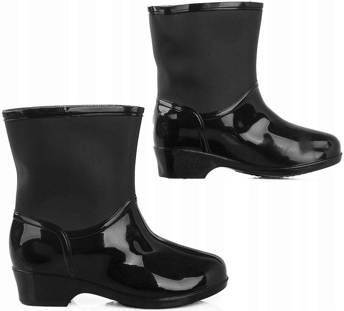 6719 CZARNE KRÓTKIE KALOSZE BOTKI DAMSKIE 40 Płeć kobieta