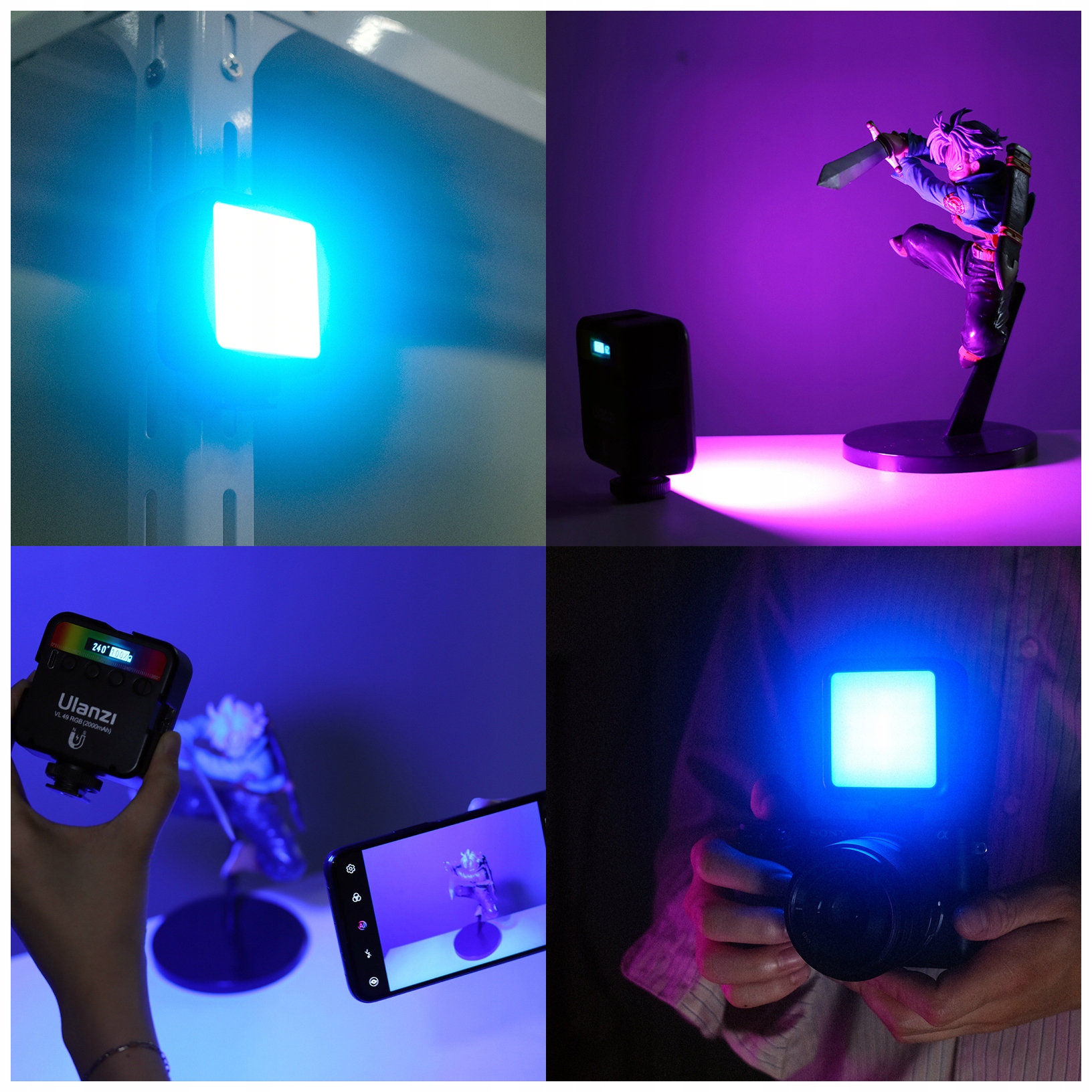 Lampa RGB oświetlenie ciągłe LED 2000mAh vlog foto Model VL49 RGB