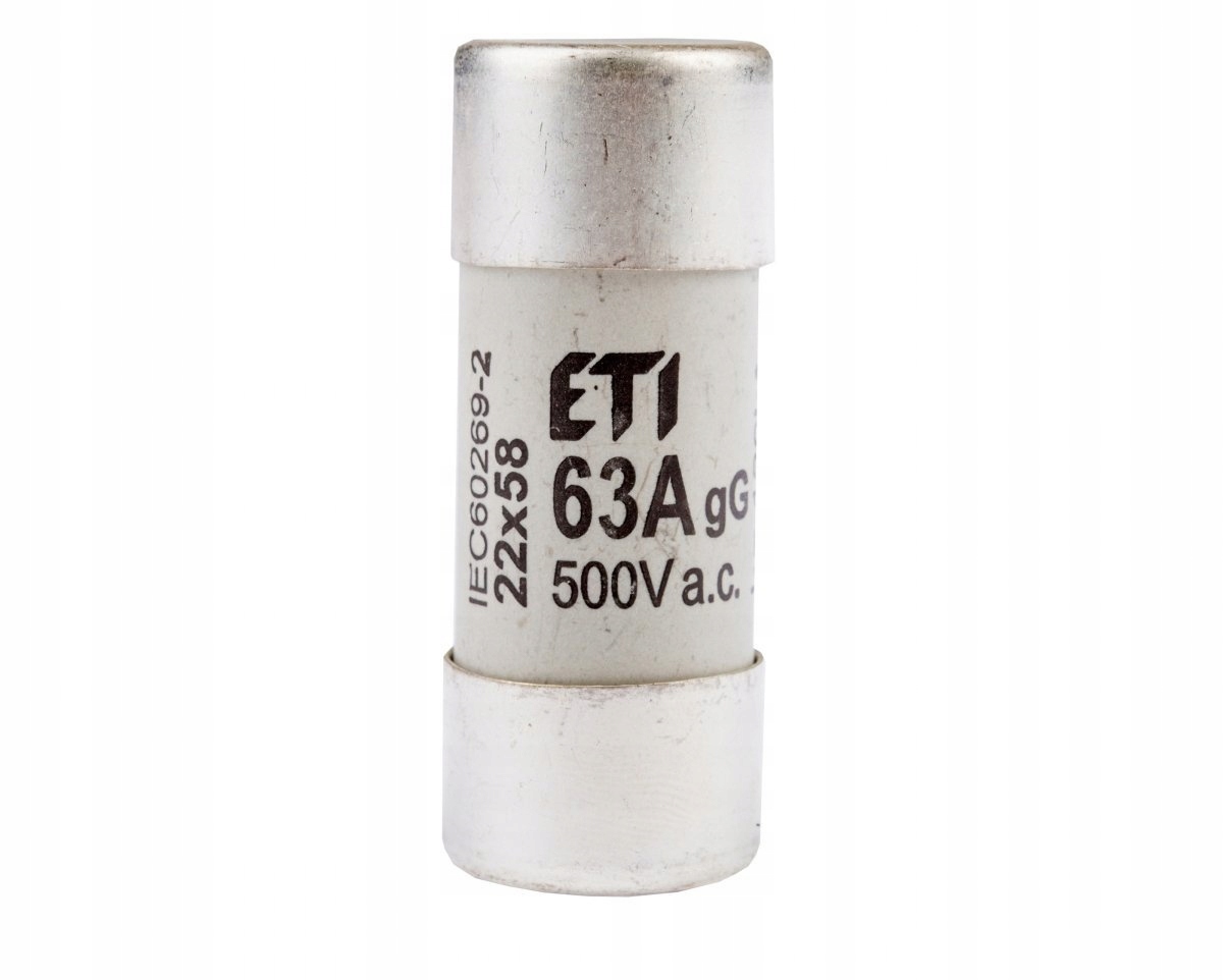 

Wkładka bezpiecznikowa 22x58 63A gG 500V CH22