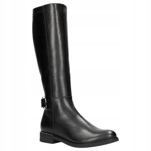 Dámské kozačky Wojas z přírodní kůže, černé, velikost 38, vel.