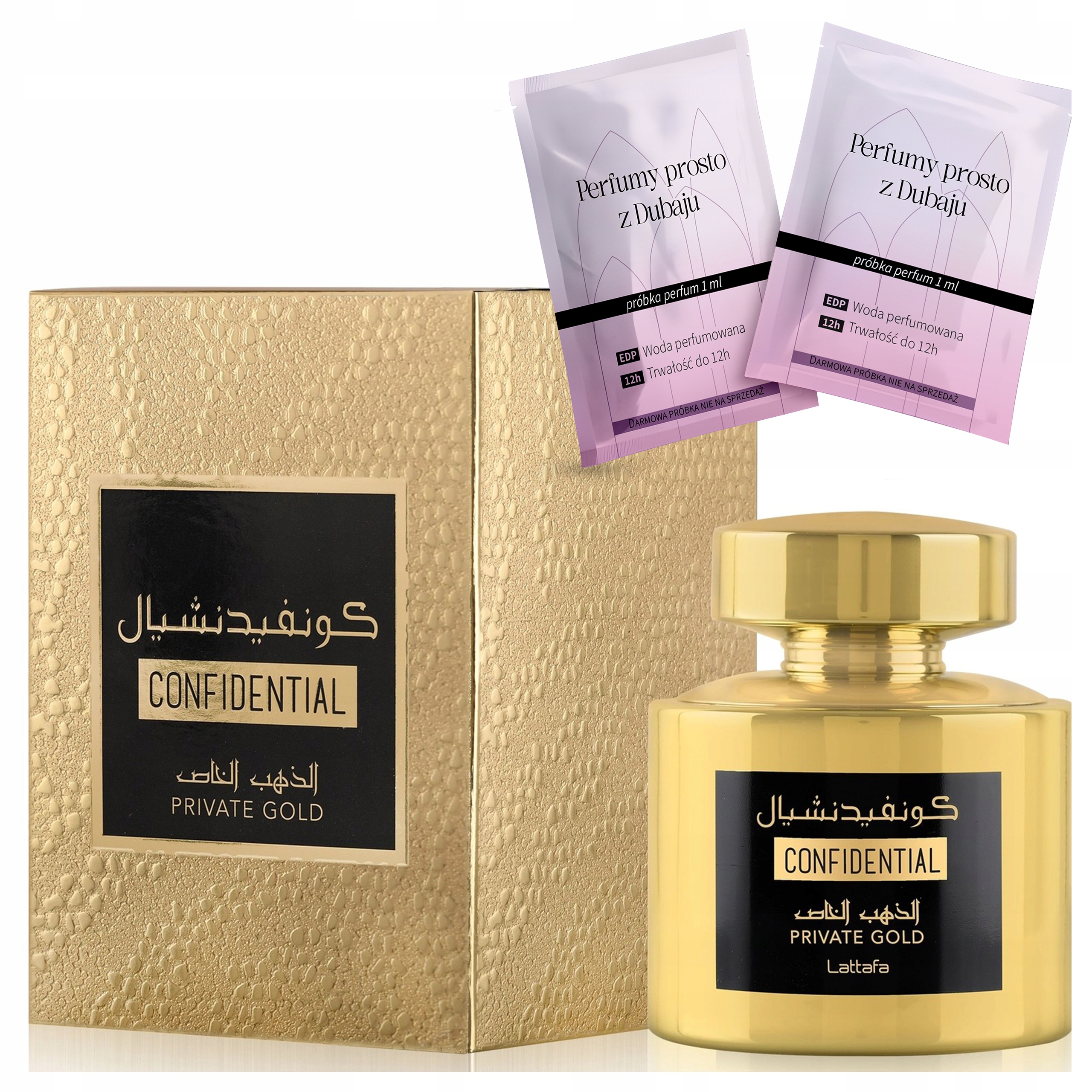 Perfumy Damskie Męskie Lattafa Confidential Private Gold Oryginalne +Próbki