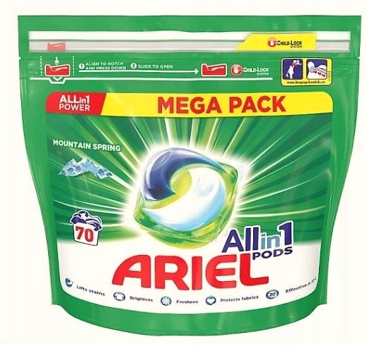 Levně Ariel Kapsle na praní All in 1 70 ks bílá