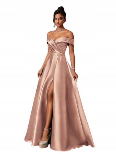 Shein Dlouhé Večerní Šaty S Odhalenými Rameny A Rozparkem 40/42 1 Kb