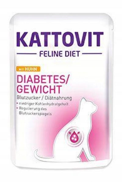 Levně 10 x Kattovit Diabetes Gewicht kuře 85 g kapsička