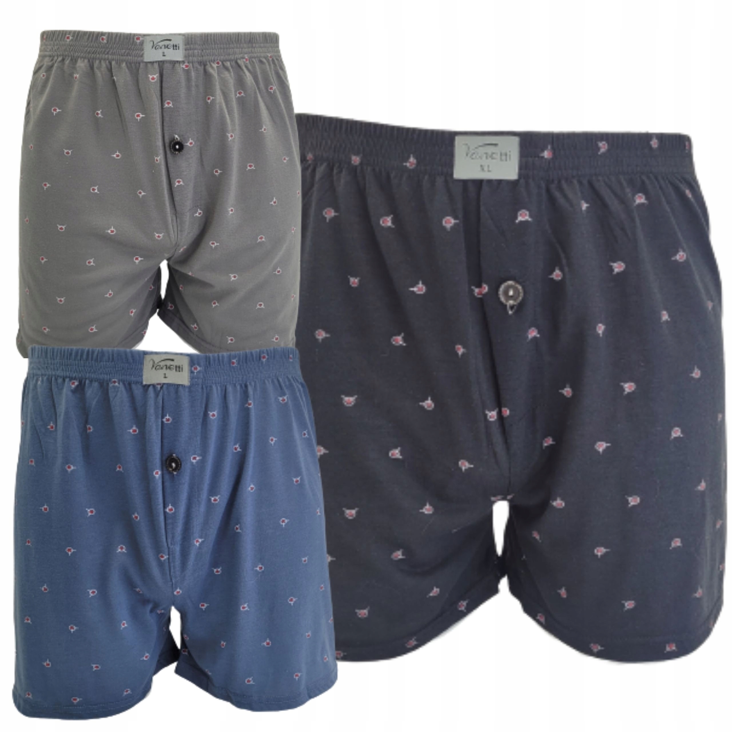 

3x Bokserki Męskie Bawełniane Luźne Majtki 4XL