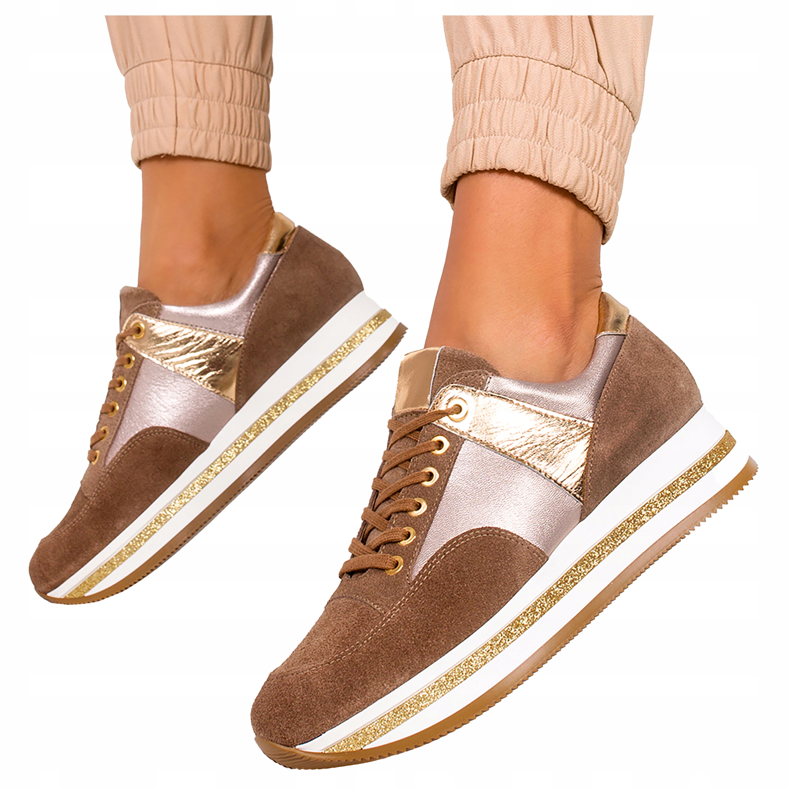 Tenisky Sportovní Boty Platforma Polská Kůže 40