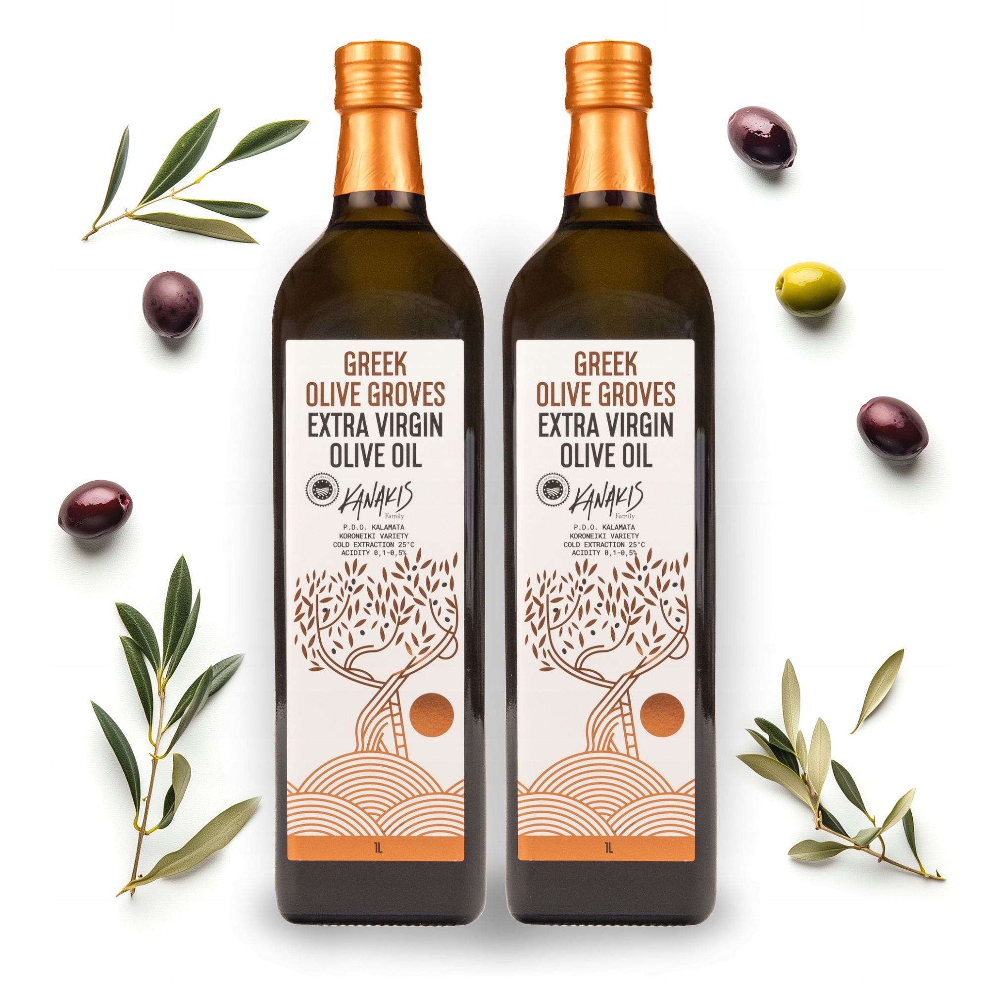 Levně Extra panenský olivový olej Řecký 2x 1 l Zdravý Premium Nerafinovaný 2025