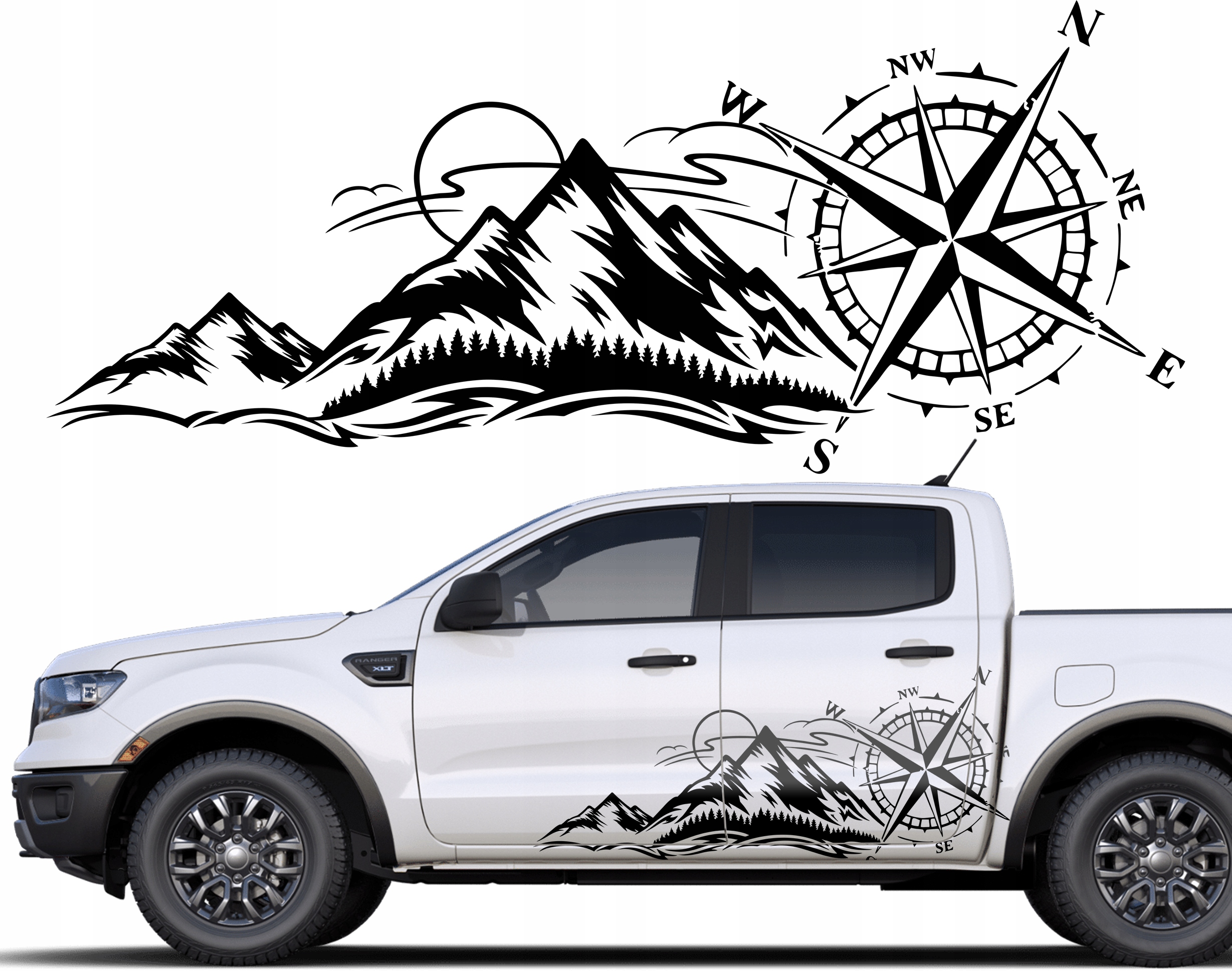 NAKLEJKA NA SAMOCHOD ROZA WIATROW OFFROAD 94X224cm Manufacturer MGDesign