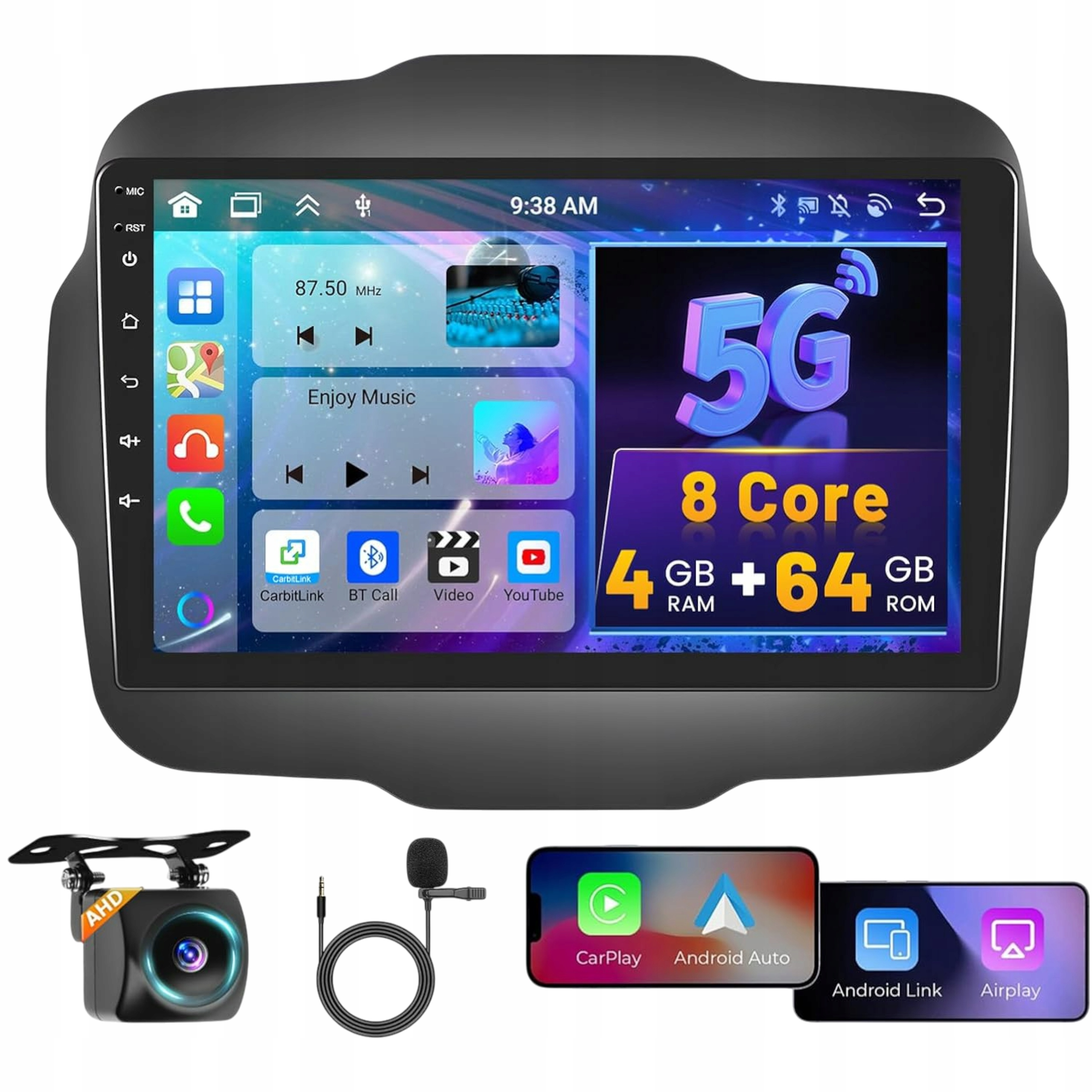 Autorádio do auta Jeep Renegade 2014-2020 Carplay 4GB 64GB
