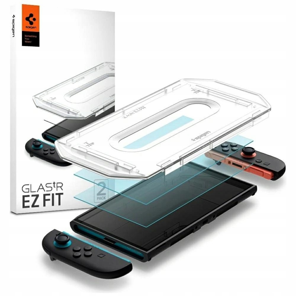 Tvrzené sklo pro Nintendo Switch 2 Spigen 9H Ez Fit, 2 ks , 0,58 mm