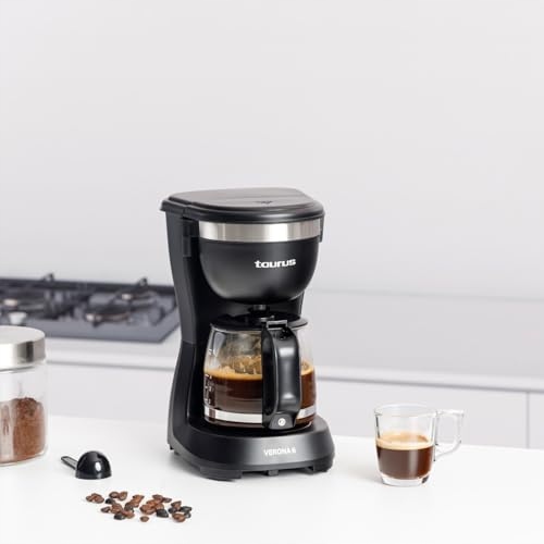 TAURUS Ekspres Do Kawy Verona 6 600W 600ml Intensywny Aromat Czarny — miniatura 5