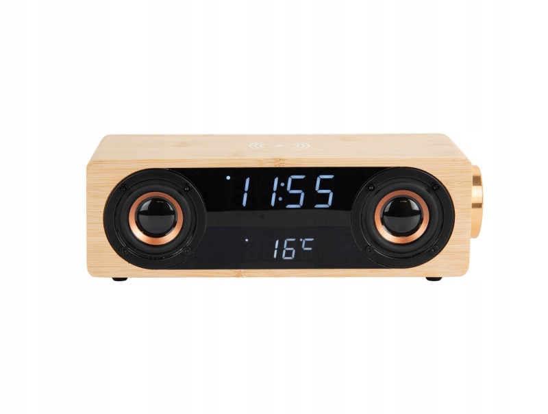 Budík, stolní hodiny světle hnědé s rádiem do kuchyně, ložnice Classic