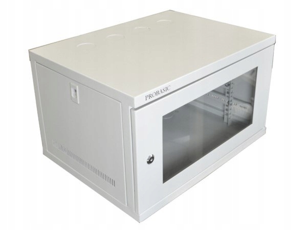 Skříň 19" Eco 6U 540x400 RAL7035 sklo