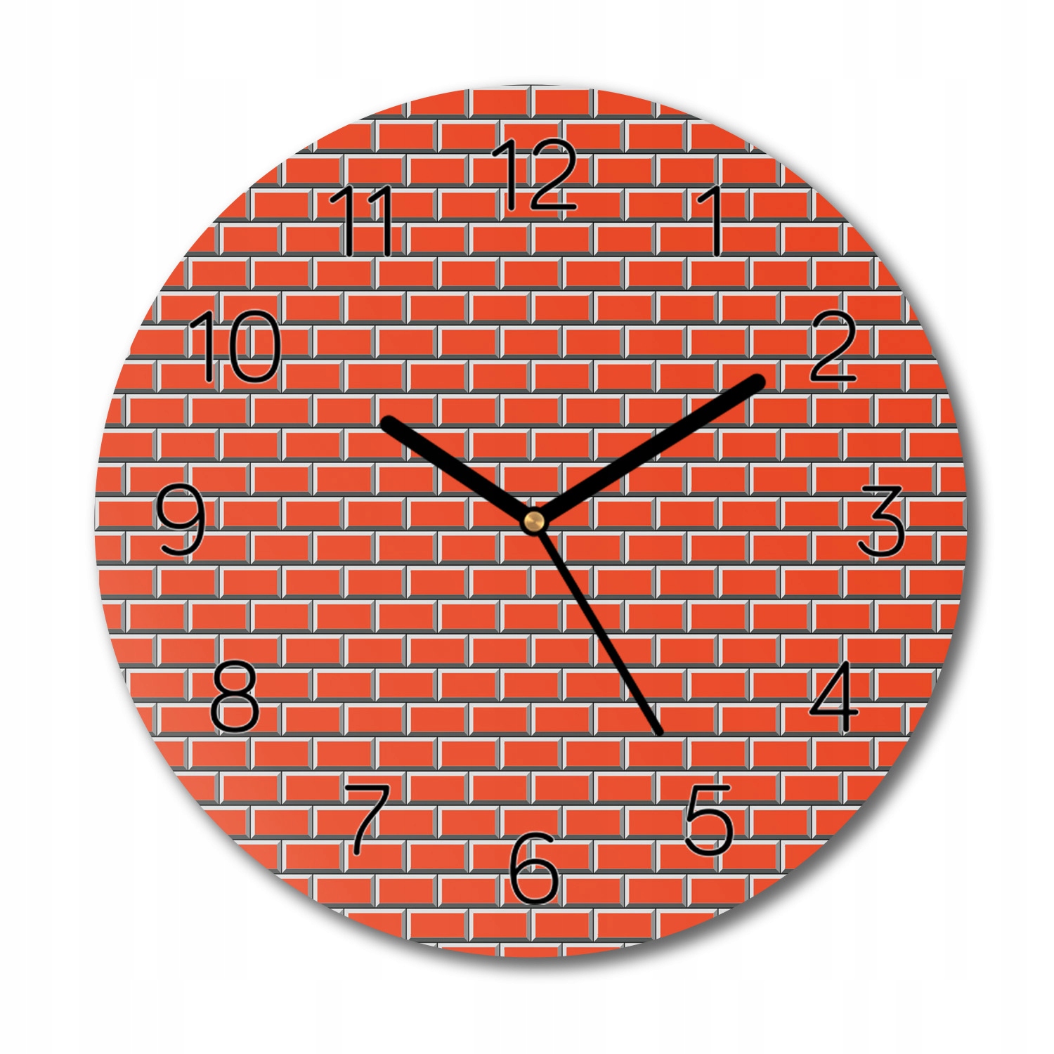 skleněné hodiny Cihlová zeď fi 30 na zeď