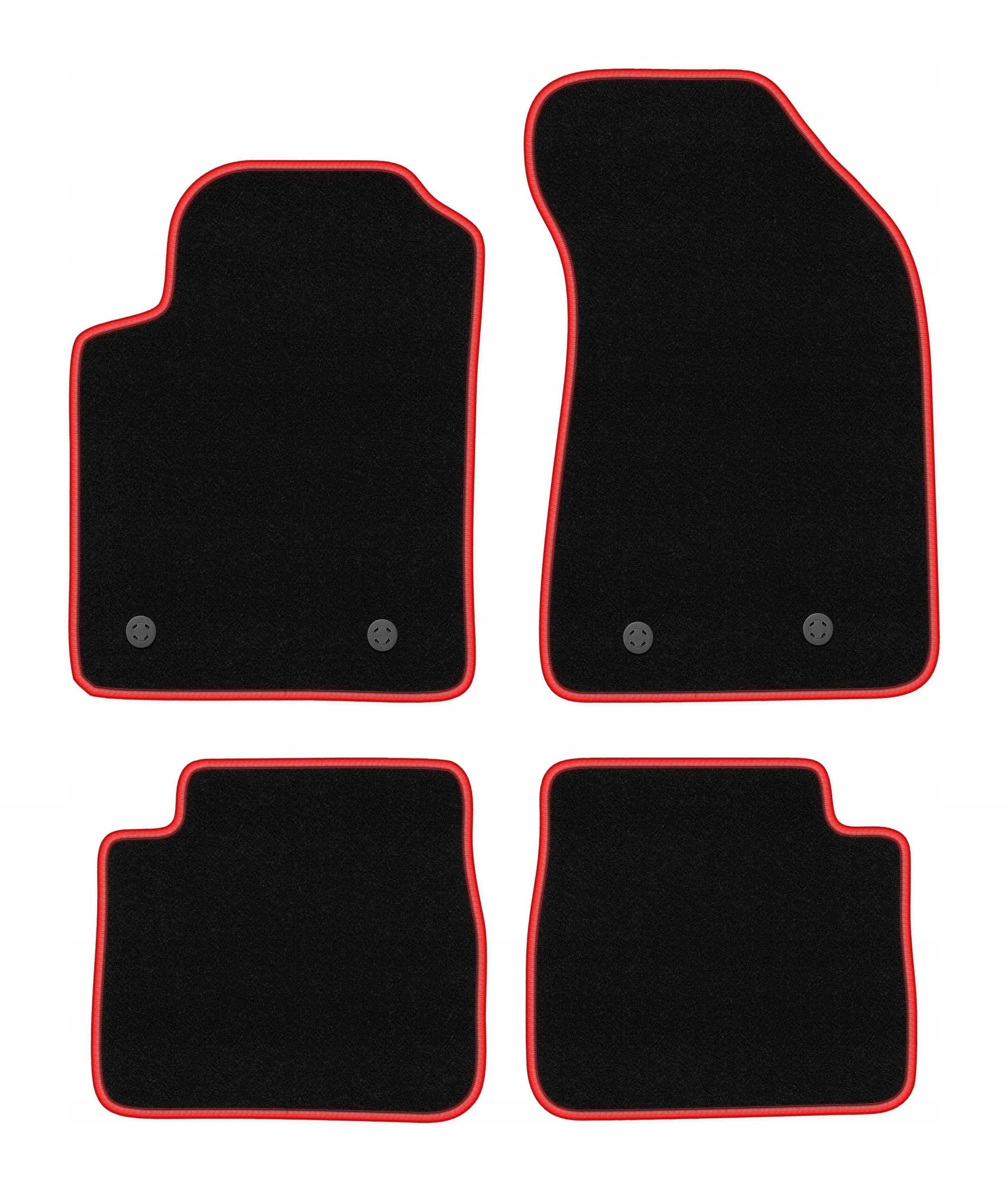 Velurové koberce pro Lancia Delta III 2008-2014 komplet Carlux-red 4 ks