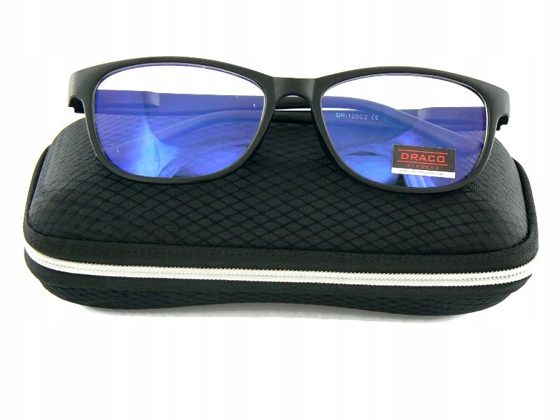 

Okulary Zerówki Antyrefleks Męskie czarne Filtr Uv