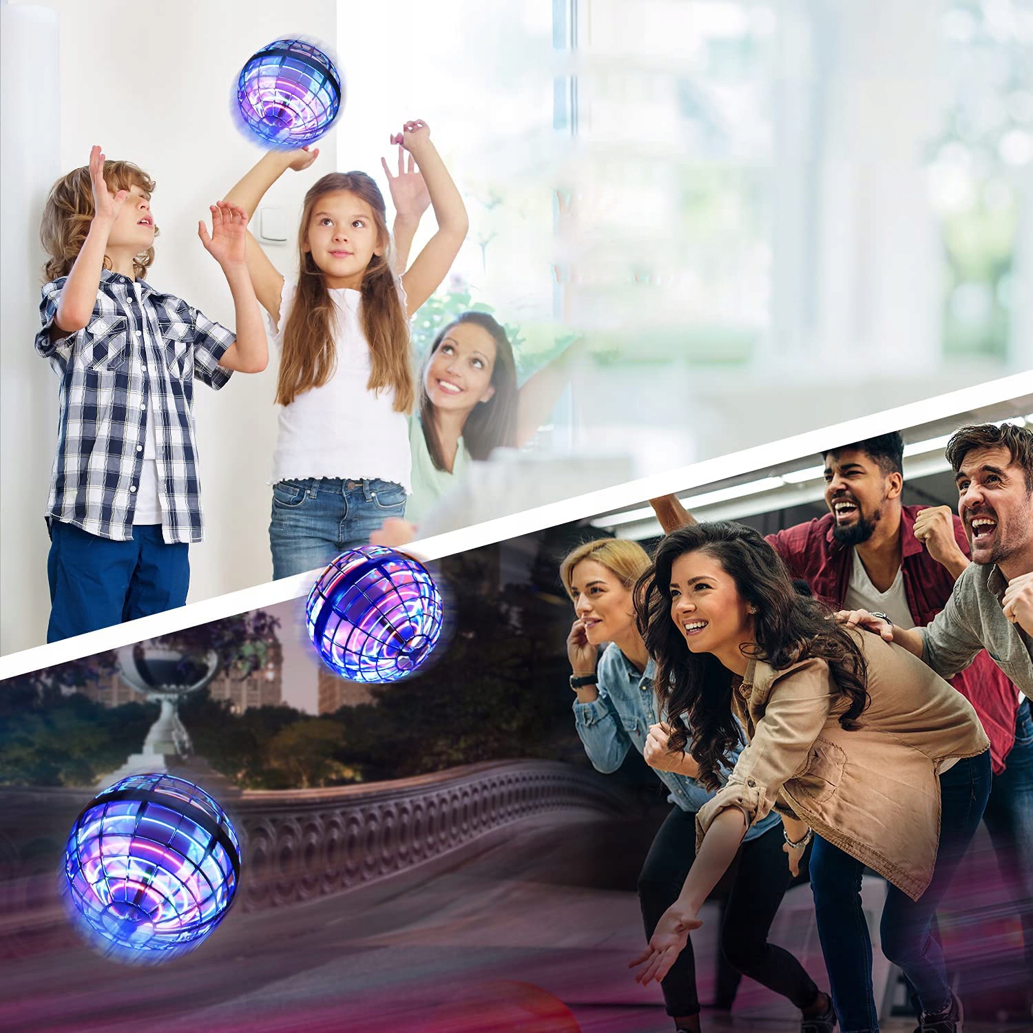 LATAJĄCA KULA UFO PIŁKA ŚWIECĄCA STEROWANA RĘKĄ DRON SPINNER USB BUMERANG Marka inna