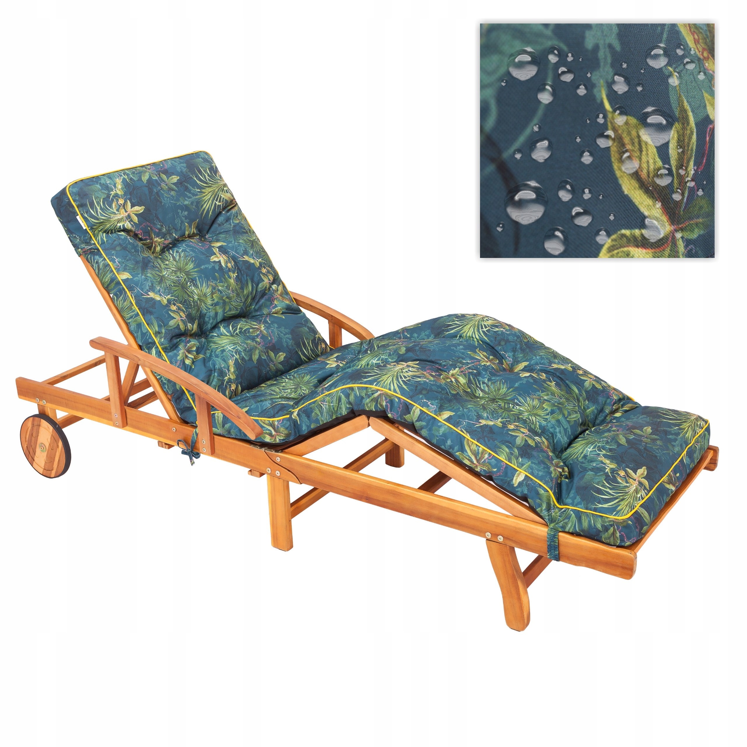 Poduška Na Záhradné Lehátko dlhá, Vodotesný vankúš na kreslo a lavičku 200x55