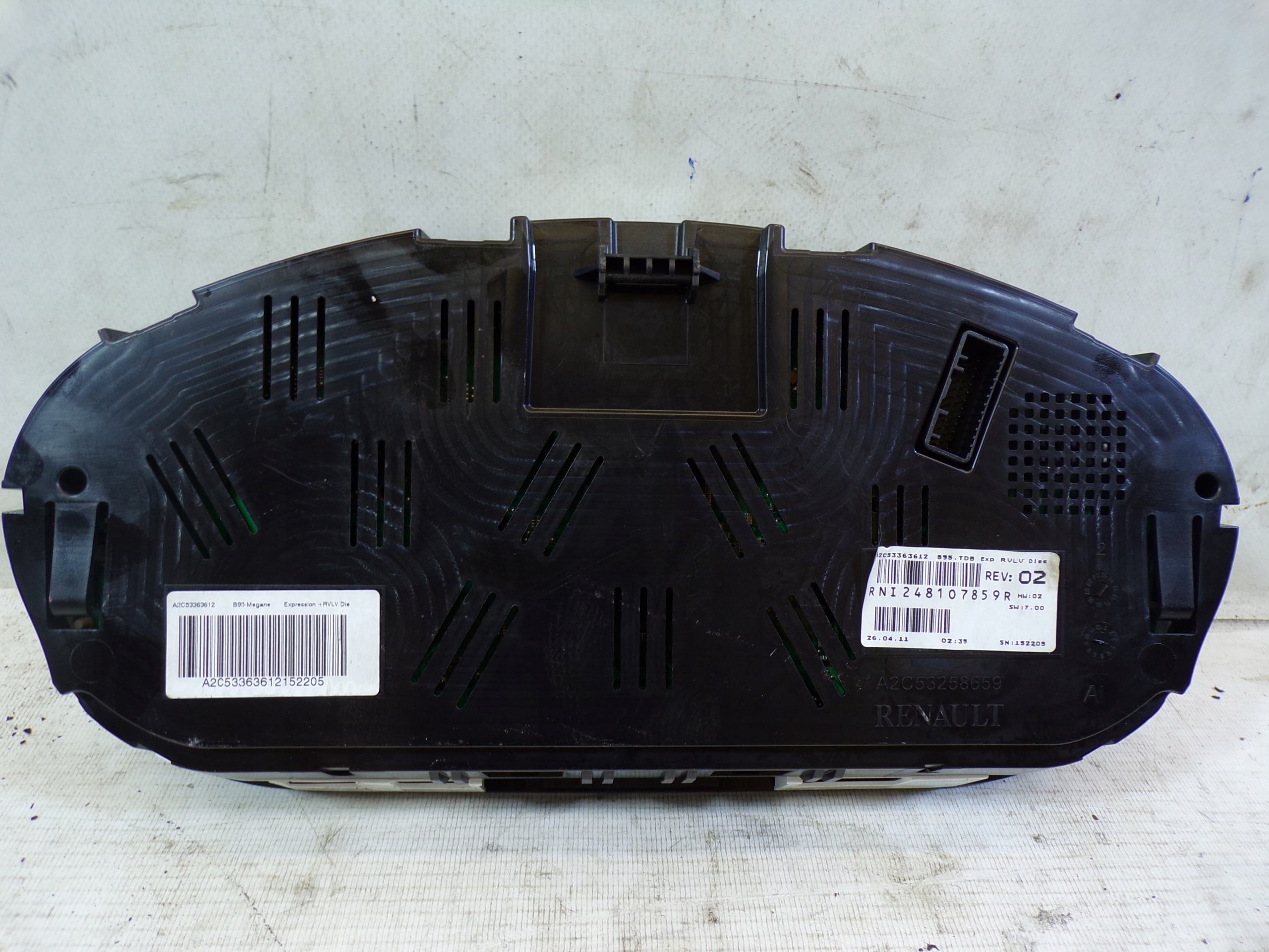 dials display RENAULT MEGANE 3 III A2C53363612