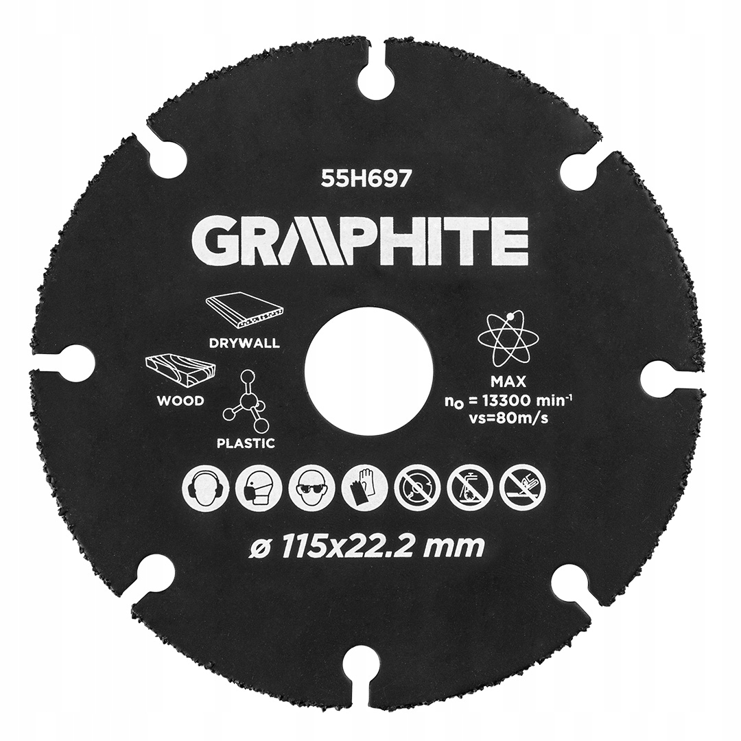 

Graphite Tarcza tnąca drewna plastik paneli 115mm