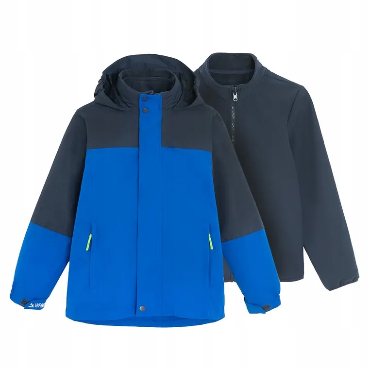Cool Club Kurtka Softshell chłopięca Waterproof niebiesko-czarna 3w1 r. 146