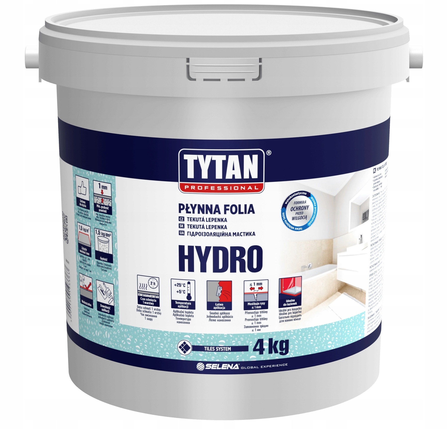 Płynna Folia Hydro 4 Kg Szary Izolacja Przeciw Wilgoci Tytan Professional
