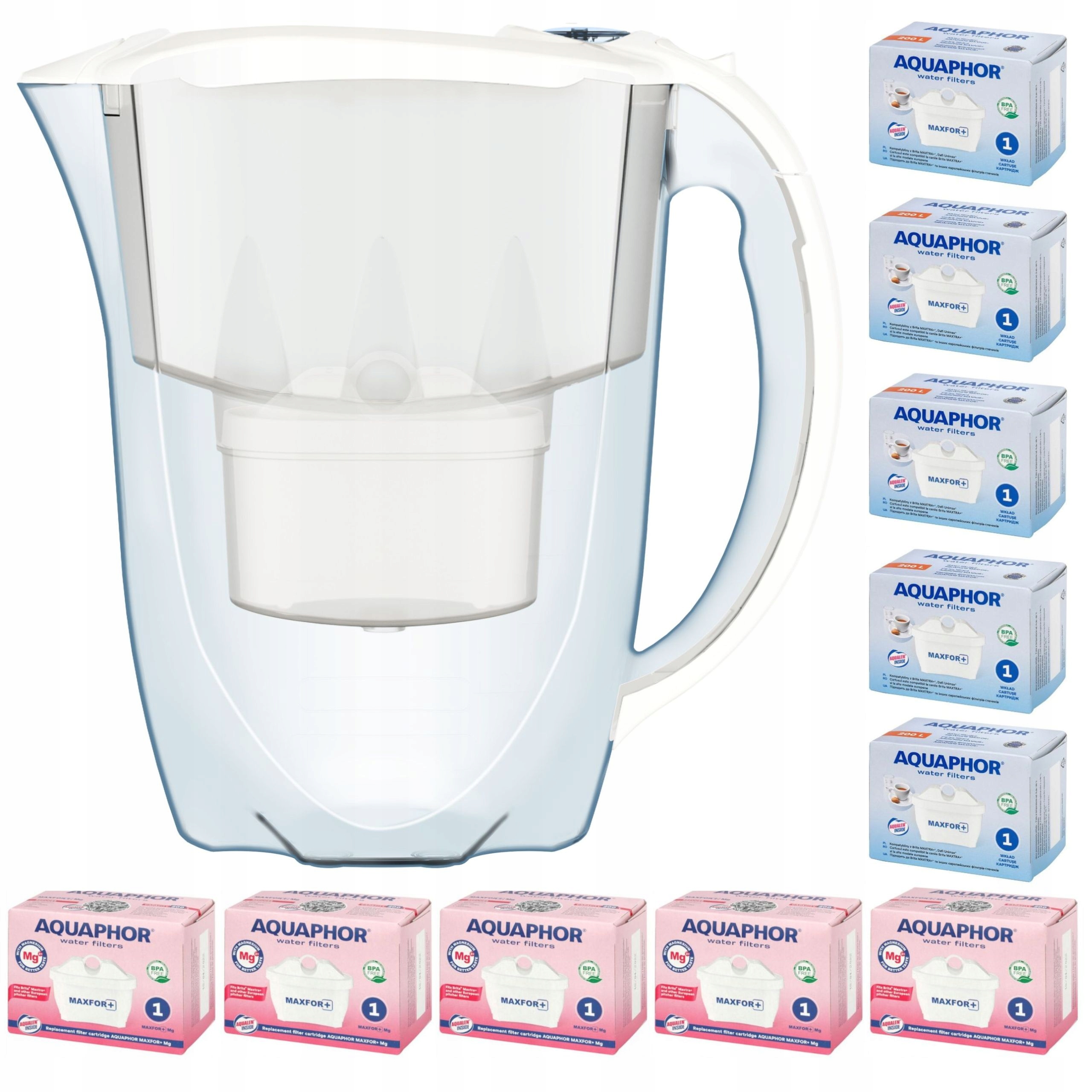 Filtrační konvice Aquaphor Amethyst 2,8 l 10 náplní (5 5 mg), bílá