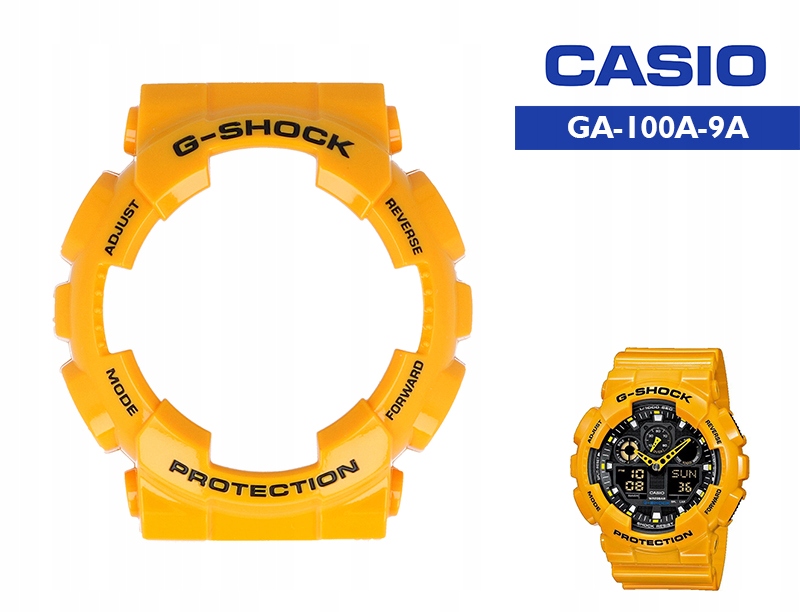 Bezel - osłona koperty CASIO GA-100A-9A żółty błyszczący ORYGINAŁ