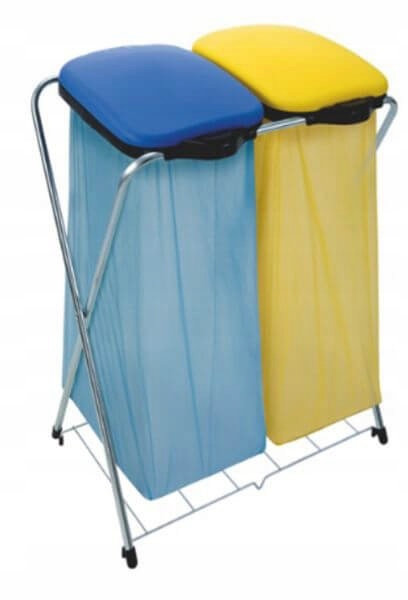 Levně Stojan Na Třídění Odpadu, Poloautomatické Klapky 120 L X 2 Barvy