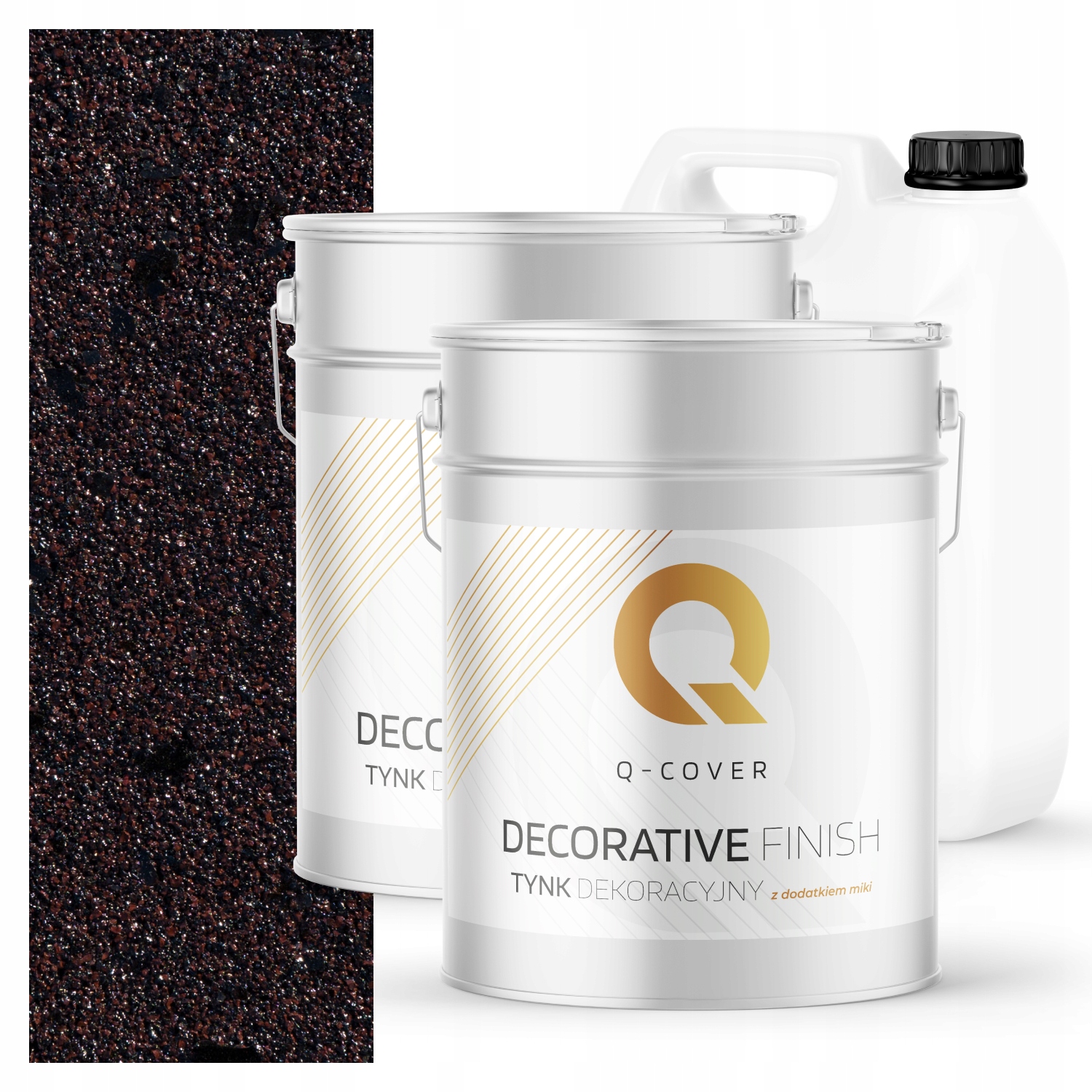 Dekorativní Omítka Sada Na 7 m2 Tmavě Hnědá S Černou Mikou Půda D825