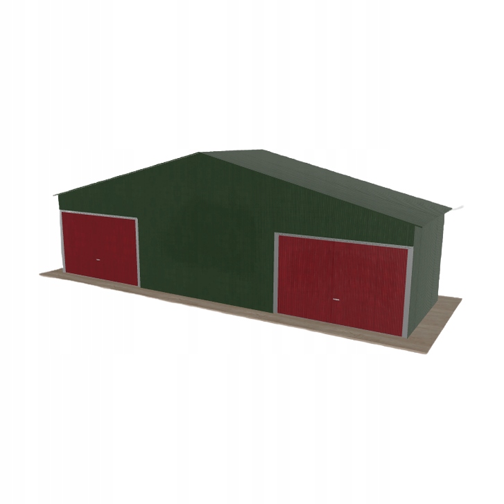 Plechová garáž 10x3 m dvoupolohová, dvoupolohová, zelená