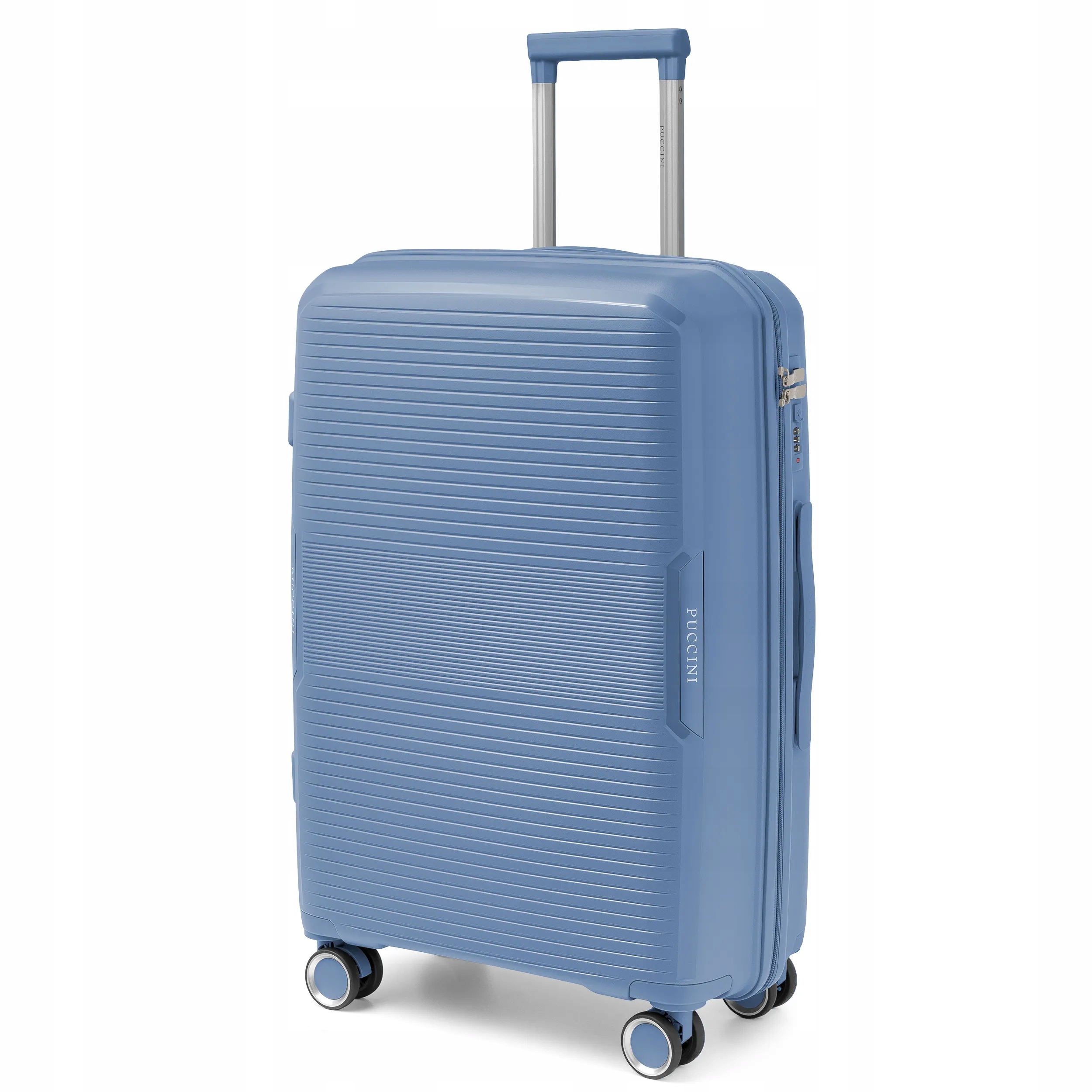 Puccini Walizka Średnia Podróżna Twarda Na Kółkach Pp Niebieska PP029B-7A