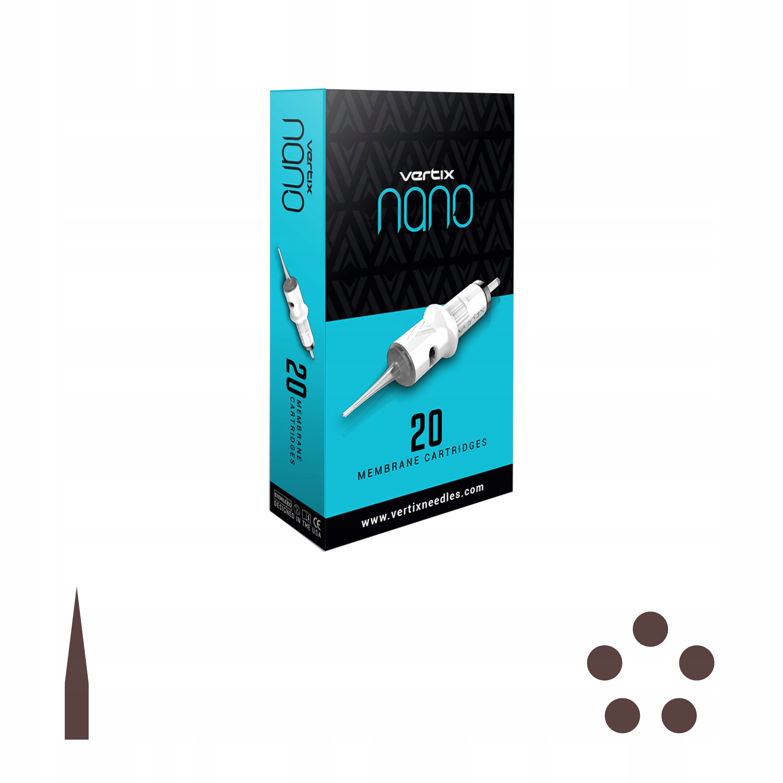 Vertix Nano cartridge jehla Pmu 5RS 0.25 mm 20 ks