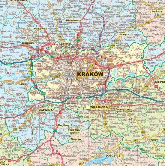 WOJEWÓDZTWO MAŁOPOLSKIE MAPA ŚCIENNA ADMINISTRACYJNA I DROGOWA ISBN 9788365828316