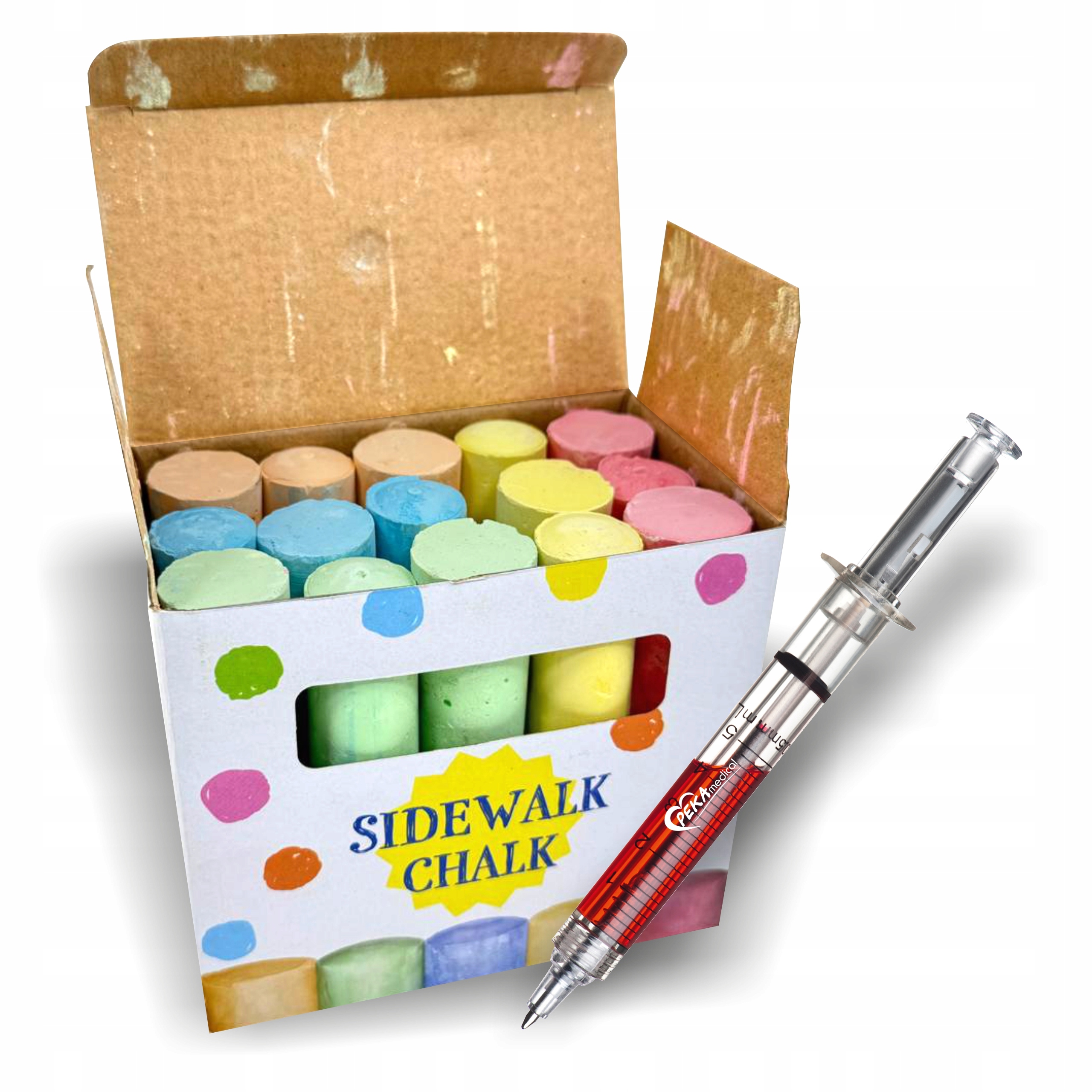 KREDA CHODNIKOWA KOLOROWA DUŻA DO RYSOWANIA PISANIA MALOWANIA MOTORYKA 15sz Marka Free & Easy