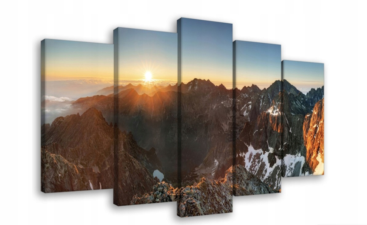 Obraz 100x60 Horská krajina západ slunce vrcholky příroda klid panorama