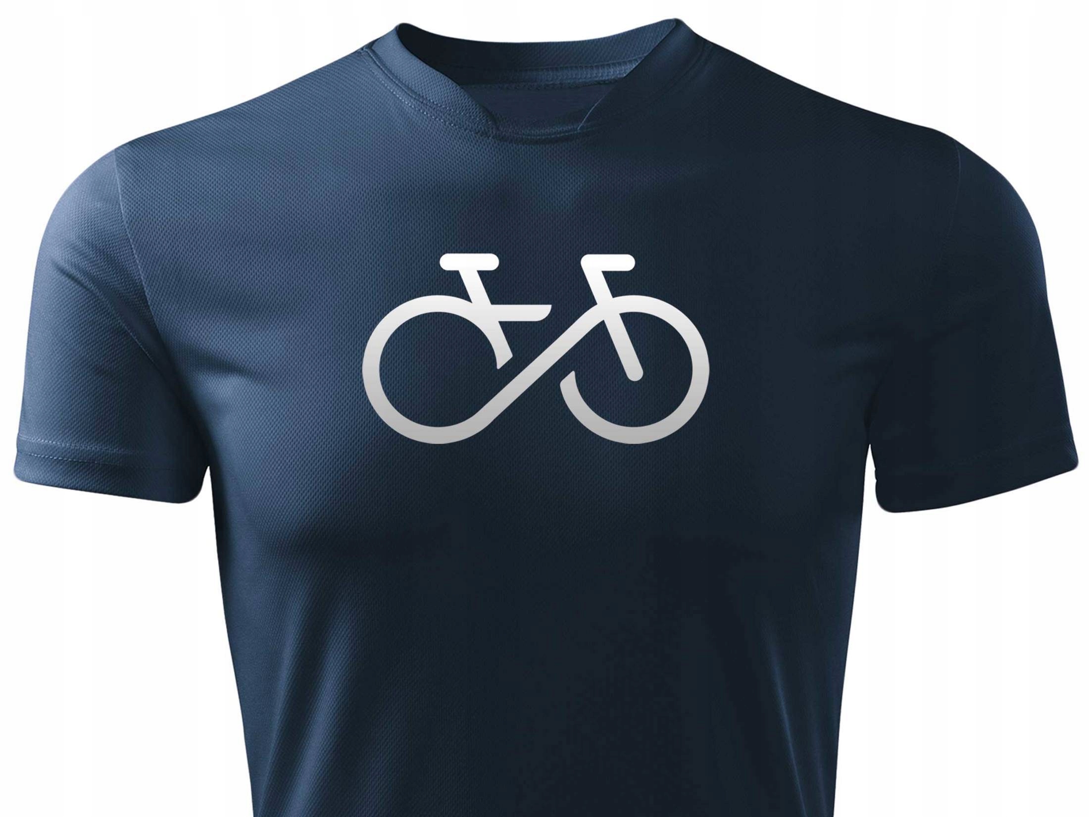 

Granatowa techniczna koszulka nadruk odblask Rower