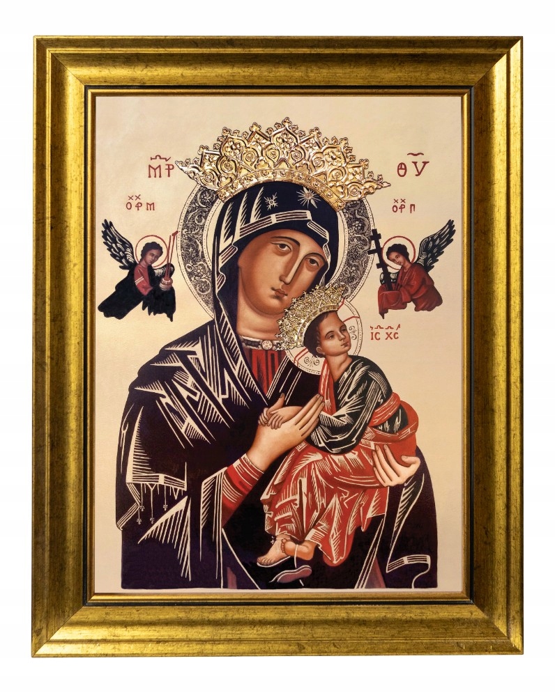 MATKA BOSKA NIEUSTAJĄCEJ POMOCY OBRAZ NA PŁÓTNIE ZŁOTA RAMA 30X40