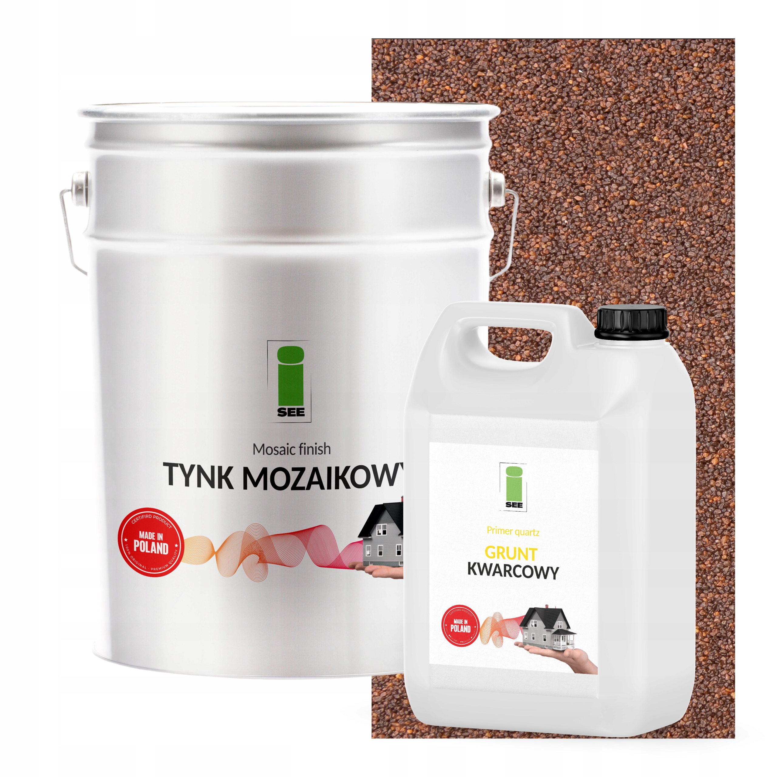 Mozaiková Omietka Bronzová 25Kg Základný Náter Vo Farbe Sada Na 6,6 m2