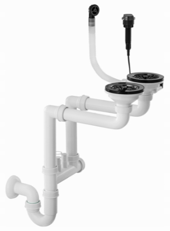 

Syfon Automatyczny Dwukomorowy Czarny Przyścienny